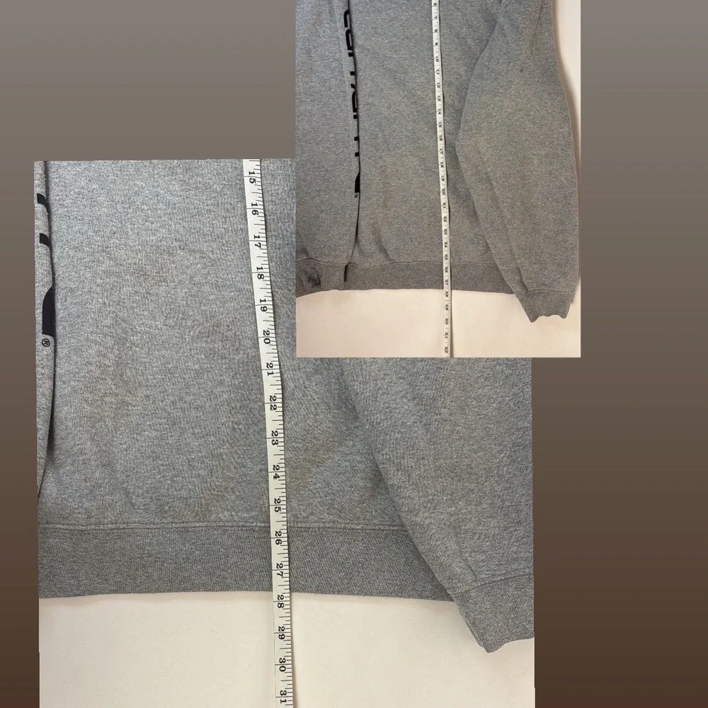Carhartt Loose Fit Hoodie Heather Gray Graphic‎ Sleeve Mens XL Workwear Pullover